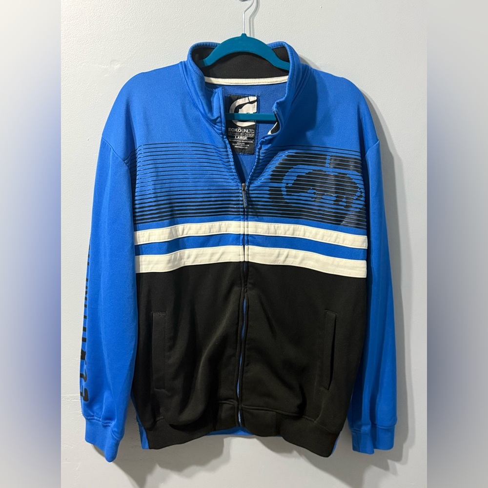 Ecko Unltd. Men's Jacket - Blue/Multi – Y2K ECKO‎ UNLTD Jacket Track Suit Size L